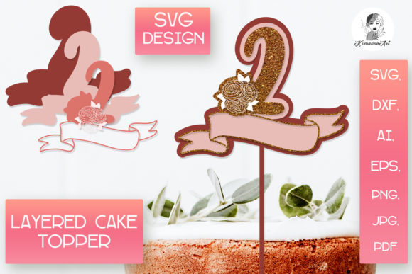 3D Layered Cake Toppers SVG for Crafts & Graphics Projects