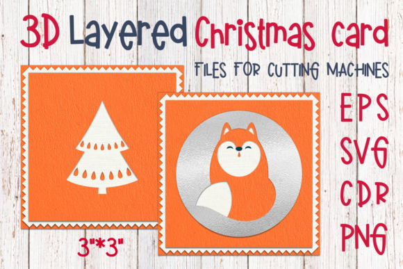 3D Layered Christmas Card with Cute Fox