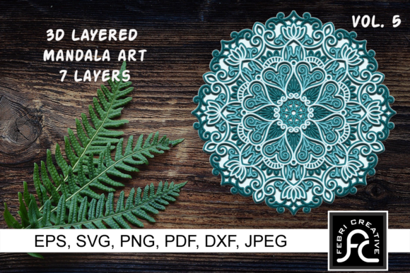 3D Layered Mandala Art 5 - SVG for Blog Graphics & Editorial Design in Crafts
