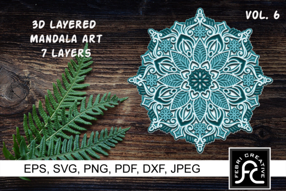 3D Layered Mandala Art 6 - SVG