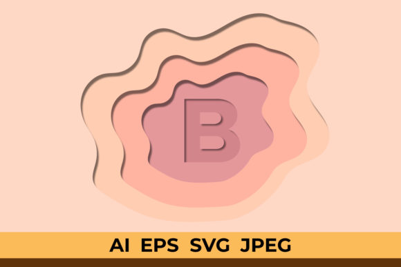 3D Paper Cutout Effect Letter B SVG for Crafts & Graphics