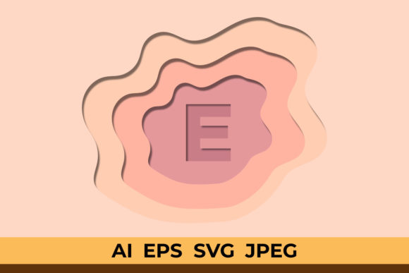3D Paper Cutout Effect Letter E SVG for Crafts & Graphics