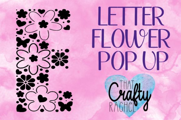 3D SVG Letter E Pop Up Flower Template for Editorial & Web Design