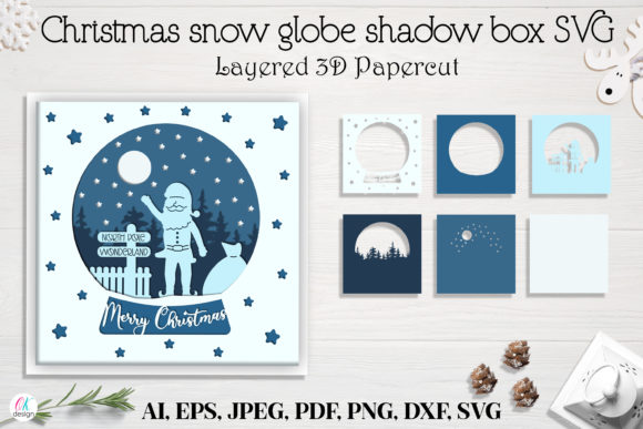 Christmas Globe Shadow Box SVG Vol. 4 Review: A Festive Layered Design for Embroidery Projects