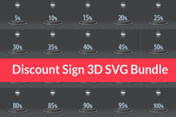 Discount Sign 3D SVG Bundle for Brand Marketing and Visual Content Creation