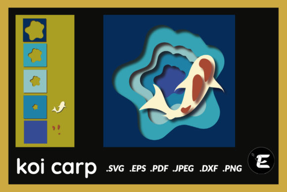 Koi Carp 3D SVG Design for Creative Sellers
