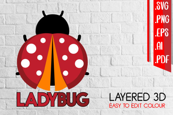Ladybug Layered 3D Graphics for Crafts & Marketing