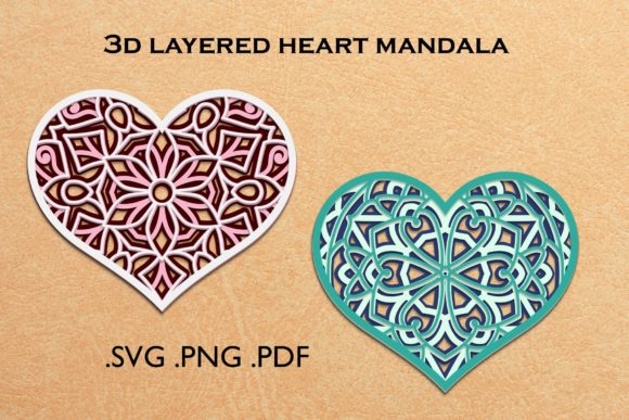Layered Heart Mandala – 3D SVG for Warm, Elegant Branding