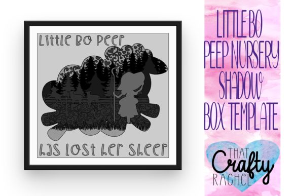 Little Bo Peep Nursery Rhyme Shadow Box: A Playful 3D SVG for Whimsical Branding & Packaging