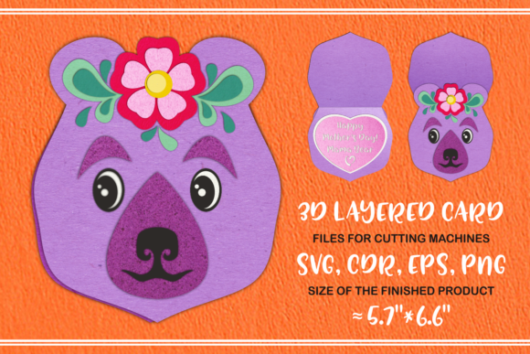 Mama Bear 3D Layered Mother’s Day Card: A Crafty Graphic for Content Publishers