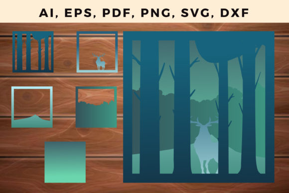Multi Layer Forest Frame Wall Cut File