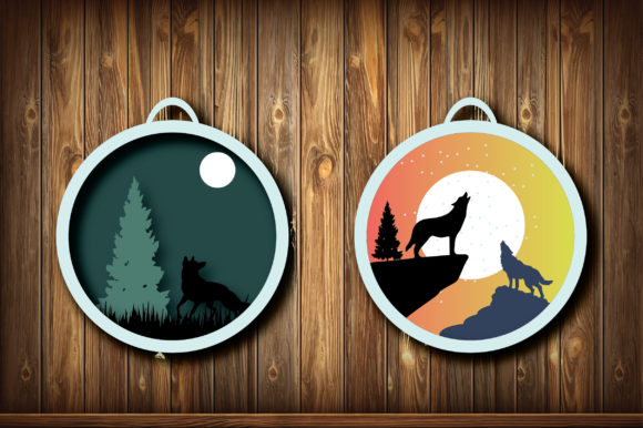 Multilayer Fox Moon Night 3D SVG for Shadow Boxes That Bring Depth to Design