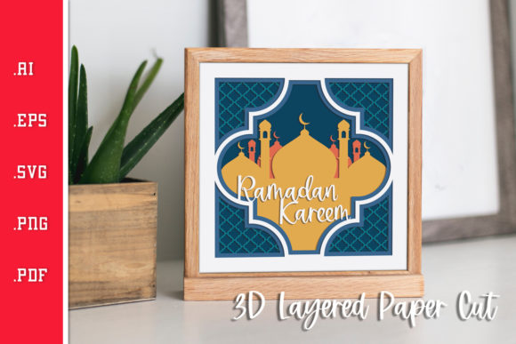 Ramadan Kareem Layered Paper Cut - SVG for Crafts & Graphics Sellers