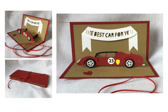 Red Car Pop Up: A Playful 3D SVG Design for Seasonal Branding and Packaging Accents