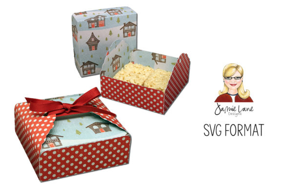 Scallop Tag Cookie Wrapper Box with Lid: A 3D SVG Design for Sweet Brand Moments