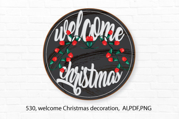 Welcome Christmas Multilayer Round Sign – 3D SVG Graphics for Festive Blog Design