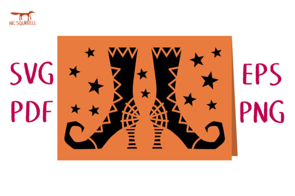 Witch Feet Halloween Card SVG Cut: A 3D SVG for Seasonal Branding